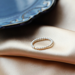 大乐良品素圈小珍珠戒指女时尚个性小众设计简约指环ins潮冷淡风