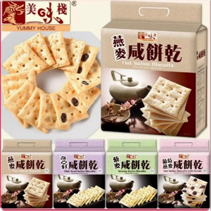 香港美味棧咸饼干400g包装葡萄燕麦藜麦粗粮苏打饼低温烘培零食