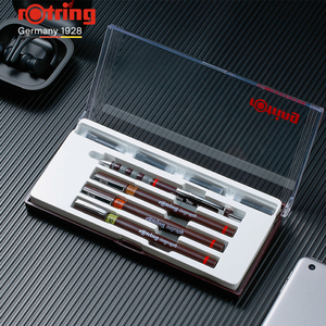 德国红环rotring可加墨水式绘图勾线手绘笔工程专业学生用0.1-0.8mm针笔针管笔套装绘图笔制图