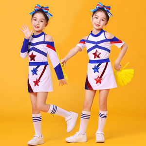 儿童啦啦操演出服中小学生运动会拉拉队表演服花球 表演服嘻哈