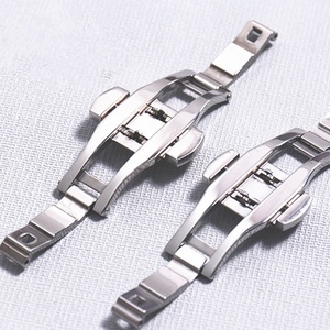 蝴蝶扣 手表配件 不锈钢对折扣折叠扣 双开双按钢带钢
