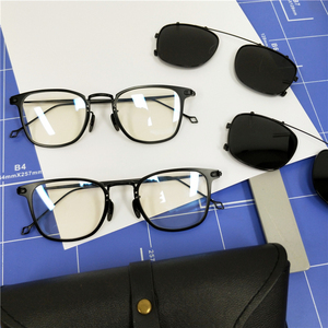 余文乐MADNESS 503M超轻复古联名眼镜框纯钛方形墨镜挂片两用近视