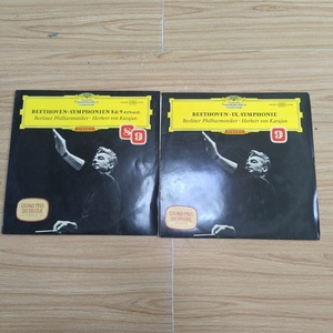 贝多芬 交响曲NO.8 9 卡拉扬 两张打包 大禾花 德版LP黑胶唱片B12