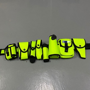 香港多功能腰带黄色荧光色交通路政巡逻执勤腰带 腰间尼龙八件套