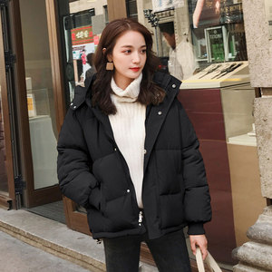 韩国棉服女冬季小个子大码ins潮面包服加厚韩版宽松短款连帽外套