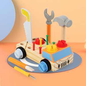 儿童螺母拆装车拧螺丝仿真工具台木制积木玩具蒙氏早教益智幼儿园