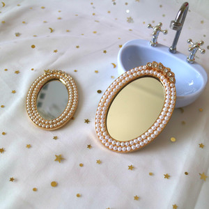 女神时尚芭比魔镜珍珠镜子 手机壳diy奶油胶配件材料装饰品