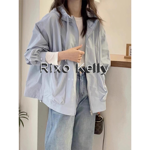 法式Rixo Kelly春季下摆抽绳开衫外套设计感小众大口袋百搭风衣女