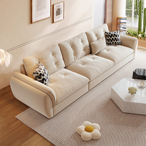 意式奶油风云朵沙发客厅小户型现代简约轻奢家用直排科技布艺沙发