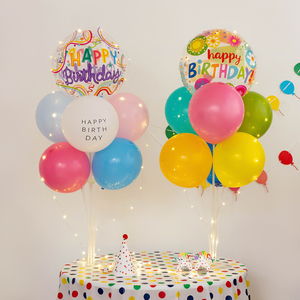 ins风卡通气球透明印花彩色4D波波气球儿童生日派对场景布置桌飘