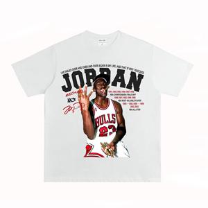 MJ 篮球之神 六冠王 美式街头嘻哈数码直喷做旧篮球训练长短袖T恤