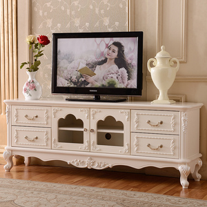 白色欧式实木雕花简约象牙储物现代地柜柜轻奢整装客厅卧室电视机