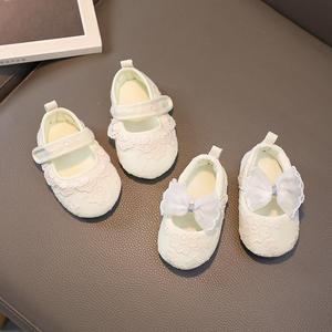 回力婴儿鞋女宝宝0-1周岁女公主鞋春秋季软鞋底布鞋学前7步--8-耐
