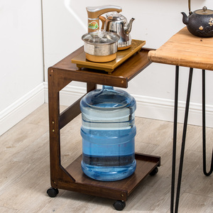 纯净水桶柜饮水机架办公室客厅实木竹家用移动茶水柜大桶装水架子