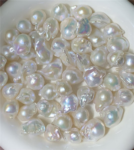 天然淡水大巴珍珠颗粒异形巴洛克13~15mm尾巴珍珠散珠配对diy耳环