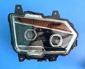 适用于欧曼新款ETX年度自卸车前大灯总成17款牵引全LED双透镜改装