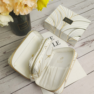 雅诗兰黛专柜赠品白金系列化妆包白色pu刷包收纳包整理包手拿包包
