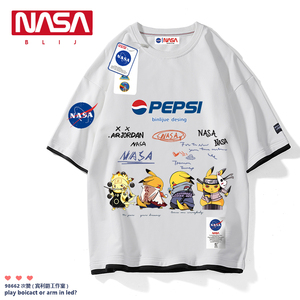 NASA联名火影忍者皮卡丘宇航员百事可乐旗舰店官网短袖T恤男周边