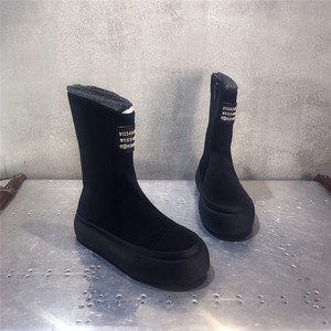 欧洲站女鞋LEMO乐魔2023新款厚底休闲弹力靴袜子靴中筒靴骑士靴