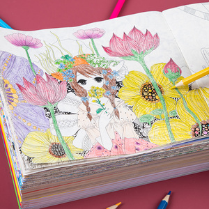 儿童画画本成人减压绘画册秘密花园涂色书小学生图画本涂鸦填色本