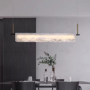 云石全铜吊灯设计师创意餐厅长方形现代新中式简约客厅卧室书房灯