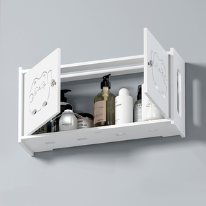 浴室墙上壁柜免打孔置物架卫生间厨房柜子挂壁式收纳盒多功能挂柜