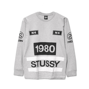 Stussy LS 1980 STRIPE TEE 多元素LOGO复古男士T恤宽松男女长袖