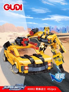 古迪变形机器人超级战队之泰坦金刚黄蜂战士擎天战神变形机器人
