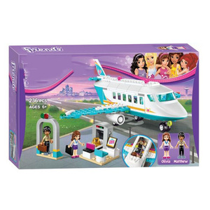 中国积木女孩好朋友心湖城私人喷气飞机场41100儿童拼装玩具10545