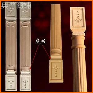 定制罗马柱欧式罗马实木柱子装饰柱柜子边线半圆罗原木装饰柱子