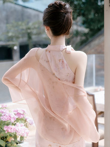 国风禅意女装套装夏季旗袍裙改良年轻款少女刺绣玫瑰花防晒衣外套