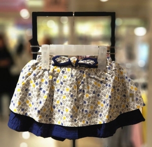 特价韩国女童装夏装小雨伞宝宝蓝色洋气碎花半身裙儿童可爱短裙子