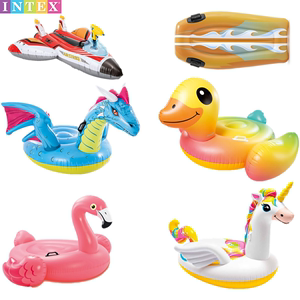 小黄鸭火烈鸟动物坐骑游泳圈 儿童成人水上充气加厚浮床漂浮玩具