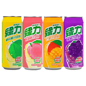 台湾绿力果汁饮料葡萄汁番石榴汁芒果汁果味饮品480/490ml罐整箱