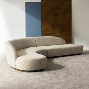 意式极简风雪尼尔布艺北欧设计师客厅酒店样板间休闲洽谈异形沙发