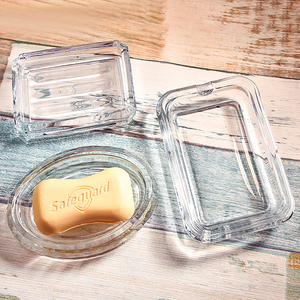 欧式玻璃肥皂盒透明家用卫生间水晶香皂碟盘简约创意酒店宾馆浴室
