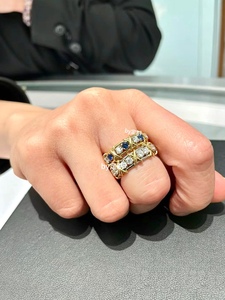 纯银莫桑钻戒指玫瑰金情侣对戒交叉16石钻戒结婚订婚指环男女戒指