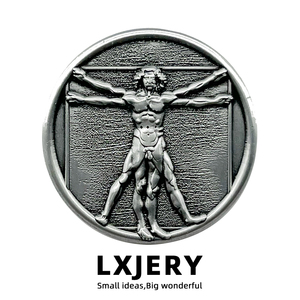 LXJERY 达芬奇名画《维特鲁威人》立体胸针 艺术生书包装饰别针