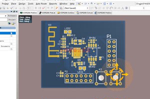 679-ESP8266 WIFI转串口模块EAD设计硬件原理图+PCB+封装库文件