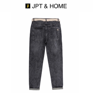 JPTHOME23春美式系列男士合体版型自然洗水平头腰牛仔长裤