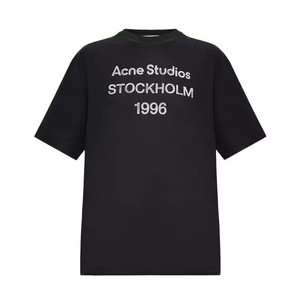 Acne Studios 23SS章若楠同款 破坏做旧字母1996印花 男女T恤短袖