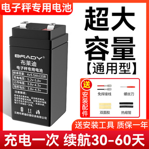 布莱迪电子秤电池通用电瓶家用称重精准4v4ah电子称蓄电池充电器
