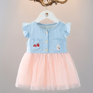 新生婴儿衣服夏季韩版超洋气小公主牛仔连衣裙八九个月女宝宝夏装
