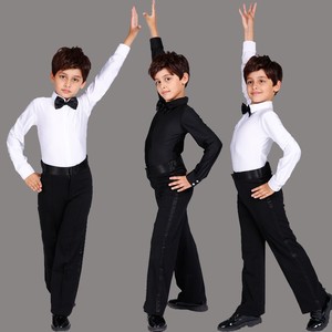 男童拉丁舞服长袖少儿拉丁舞比赛服冬款男孩拉丁舞练功服套装考级