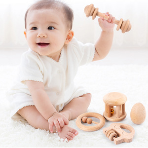 榉木儿童早教益智音乐手摇铃 训练专注力与抓握力0-1岁幼儿玩具