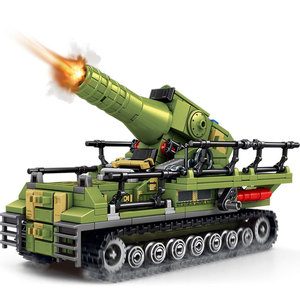 陆军卡尔臼炮卫士火箭炮喀秋莎武装重型运输卡车防空导弹拼装积木