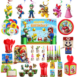 Super Mario Theme Birthday Supplies Tablecloth Paper Plate