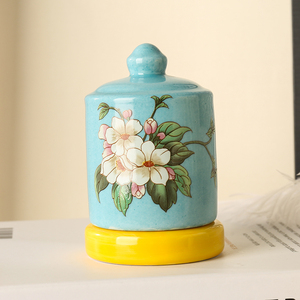 欧式牙签筒陶瓷棉签罐盒装饰品餐桌客厅现代创意奢华茶几摆件包邮