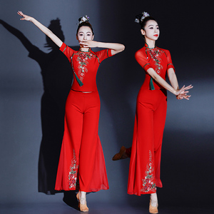 胶州秧歌舞演出服装女2024新款中老年广场舞腰鼓舞蹈套装成人表演