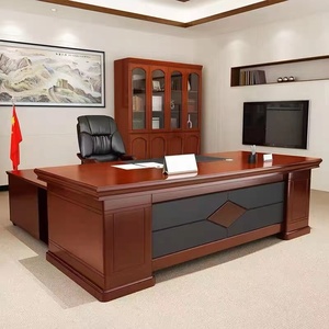 老板桌总裁桌油漆贴木皮经理桌老总大班台办公室老板校长办公桌子
